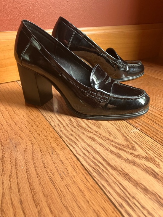 Michael Kors Shoes - Michael Kors Black Patent Leather Block Heel Loafers